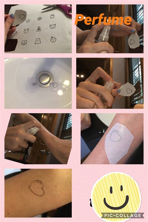 how to make a fake tattoo with paper and perfume|temporary tattoos made with perfume.